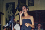 Lia Cordoni e o percussionista Andr Vercelino - Show Saramb (Valentino setembro 1999)